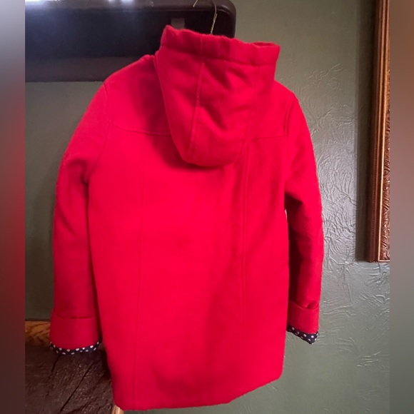 Brand: Cherokee. Size: XL 14/16 Red coat w blue white polka doted coat lining. - Picture 4 of 6